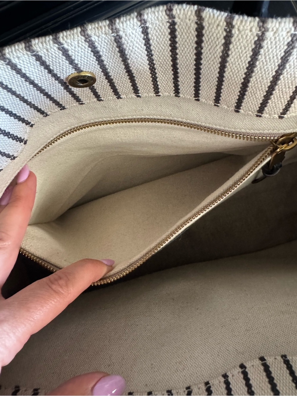 Women Canvas Tote Stripe Rive Gauche Saint Laurent - Picture 5 of 13